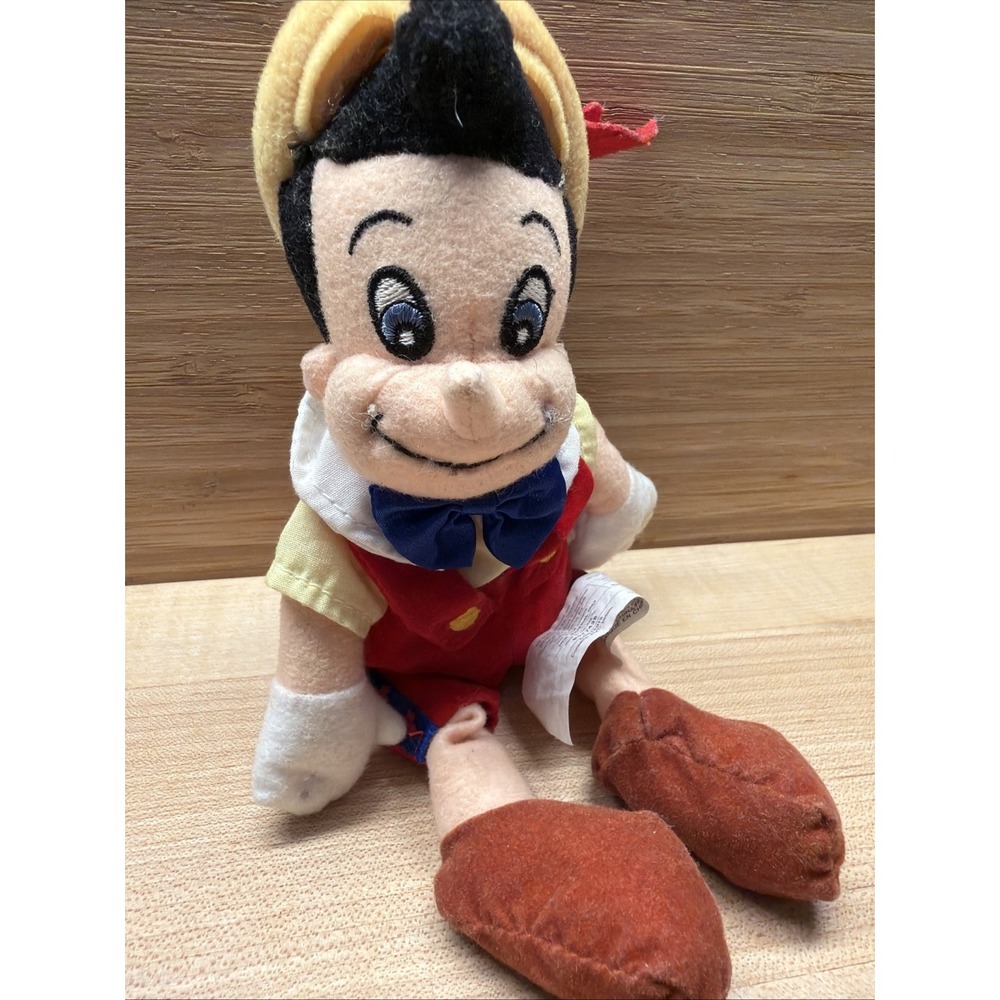 Pinocchio Plush Toy Disney Bean Bag Stuffed Collectible‎ 6'' Vintage